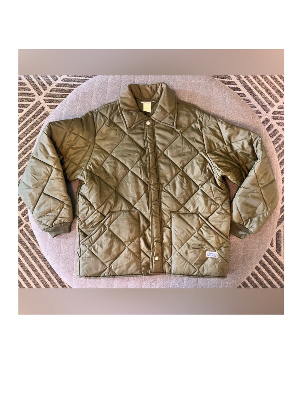 BIG SMITH Large 1970s Vintage Olive Green Quilted Utility Field Jacket